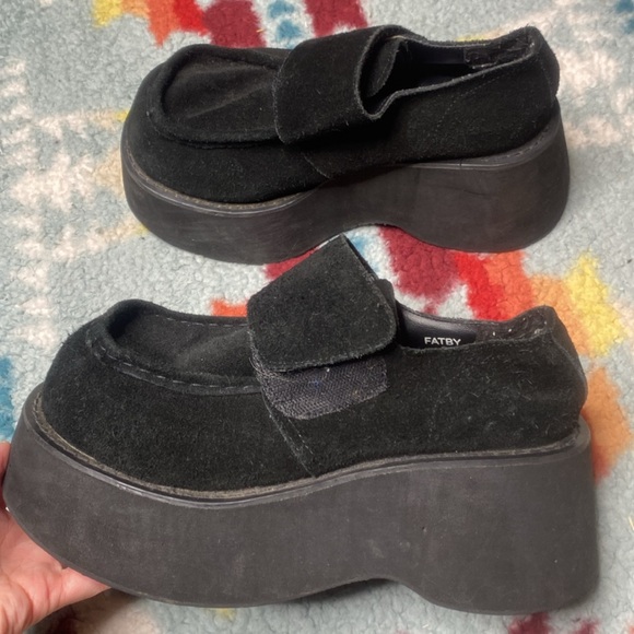 Morbid Threads vintage Y2K chunky black loafers platform - Picture 3 of 8
